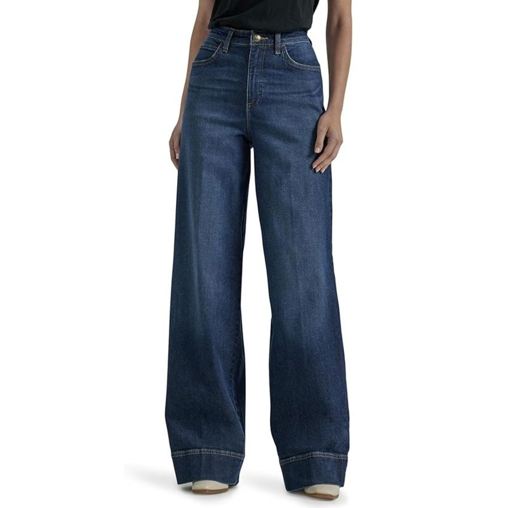 Lee Legendary High Rise Wide Leg Trouser Jean Womens 14 Long Tall Retro
